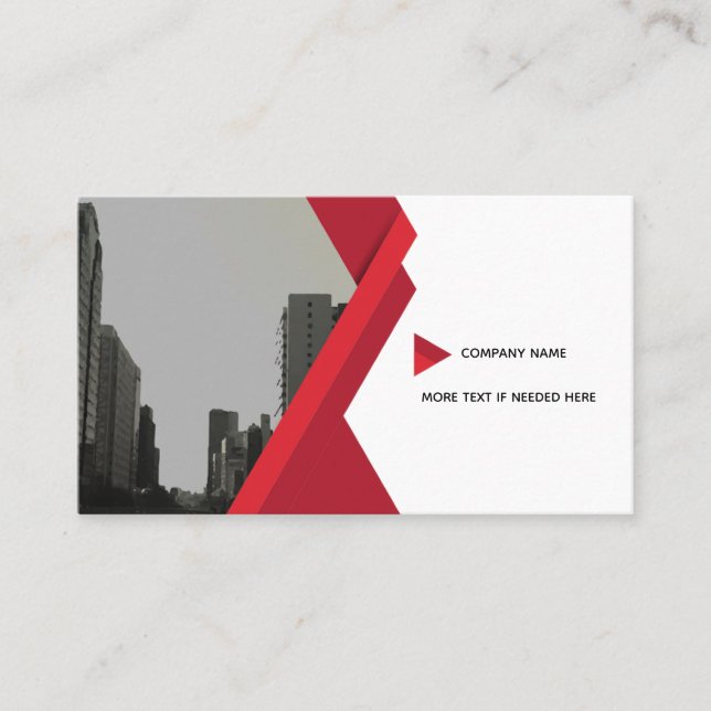 Red Grey Business Modern Card Visitkort (Framsida)