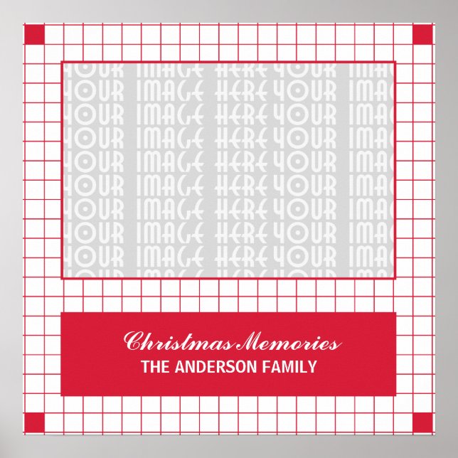 Red Grid Photo Poster (Framsidan)