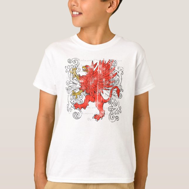 Red Griffin Kids Light Shirt Tee Shirt (Framsida)