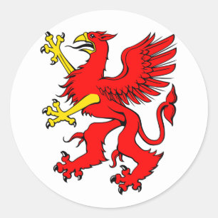 Red Griffin Stickers Runt Klistermärke