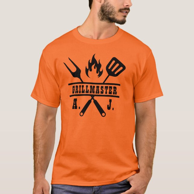 Red Grillmaster Utensil  T Shirt (Framsida)