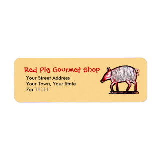 Red Gris Butcher's Shop, Grill, Gourmet Returadress Etikett