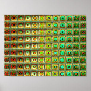 Red Grönt 3 Abstrakt Art Poster