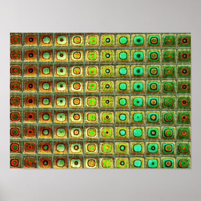 Red Grönt 3 Abstrakt Art Poster (Framsidan)