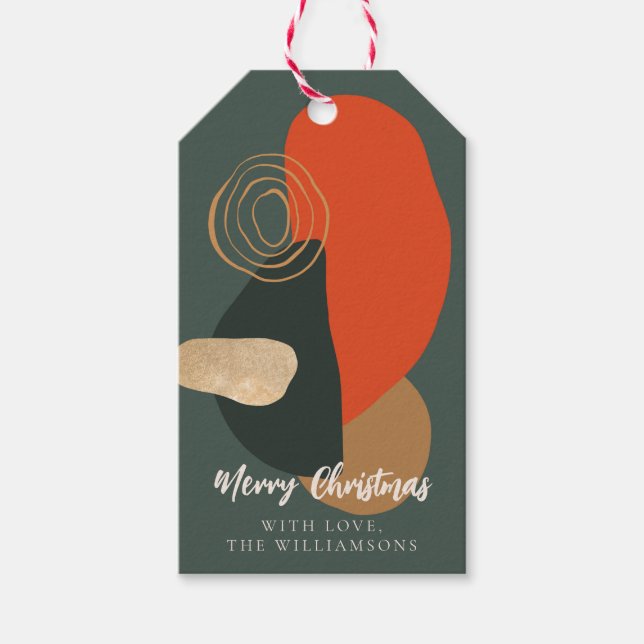 Red Grönt-Abstrakten, Anpassningsbarna Hälsning Na Presentetikett (Framsidan)