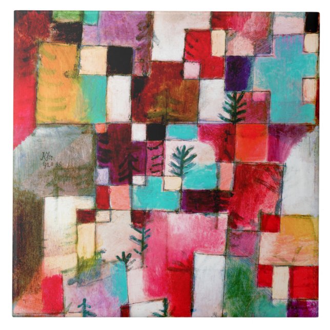 Red Grönt and Violet, Paul Klee Kakelplatta (Framsidan)