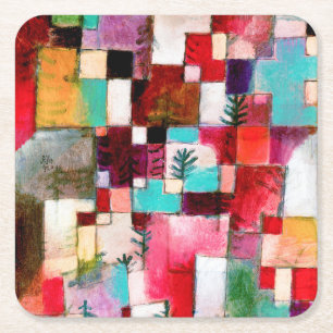Red Grönt and Violet, Paul Klee Underlägg Papper Kvadrat