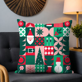 Red Grönt Bauhaus jul Festive Helgdagars Kudde