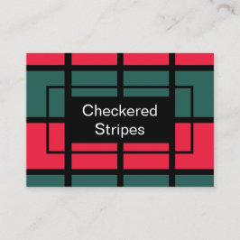Red Grönt Black Checkated Rand Mönster Visitkort