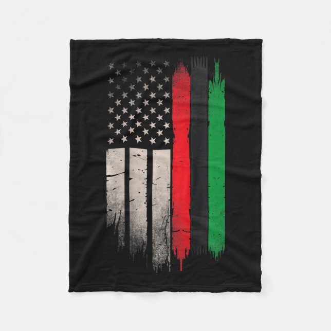 Red Grönt Black History American African Flagga 1 Fleecefilt (Framsidan)