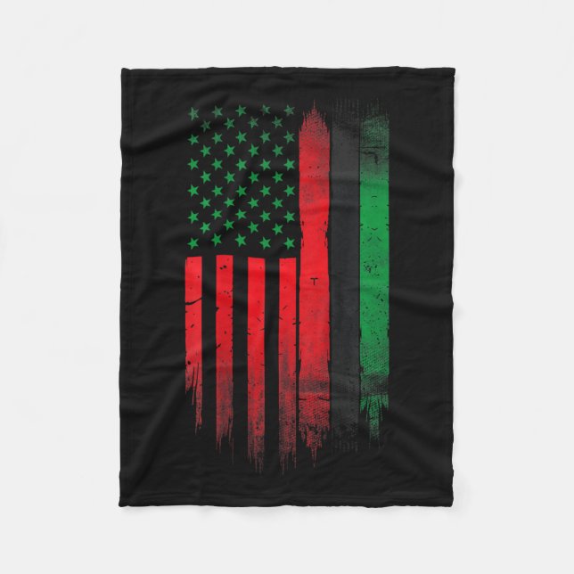 Red Grönt Black History American African Flagga Fleecefilt (Framsidan)