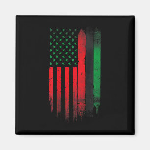 Red Grönt Black History American African Flagga Magnet