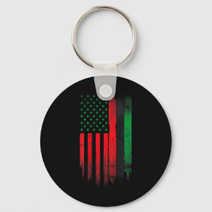Red Grönt Black History American African Flagga Nyckelring