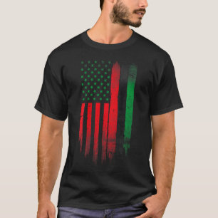 Red Grönt Black History American African Flagga T Shirt