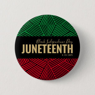 Red Grönt Black Independence day 1865 JUNETEENTH Knapp