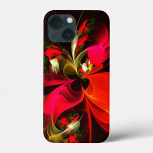 Red Grönt Blommigt Modern Abstrakt Art Mönster #02