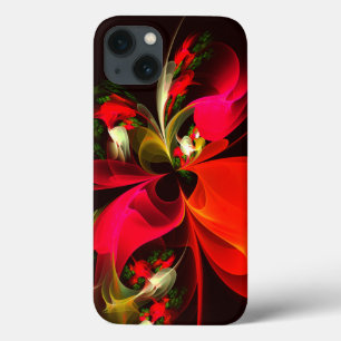 Red Grönt Blommigt Modern Abstrakt Art Mönster #02