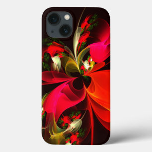 Red Grönt Blommigt Modern Abstrakt Art Mönster #02