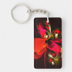 Red Grönt Blommigt Modern Abstrakt Art Mönster #02