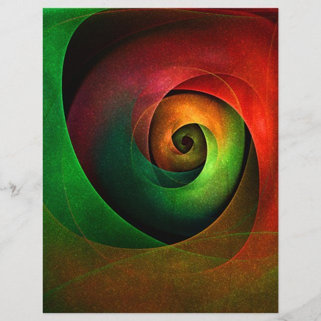 Red Grönt Blommigt Modern Abstrakt Art Mönster #21 (Framsida)