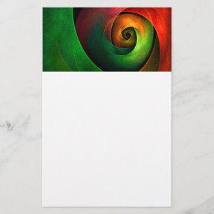 Red Grönt Blommigt Modern Abstrakt Art Mönster #21 Brevpapper