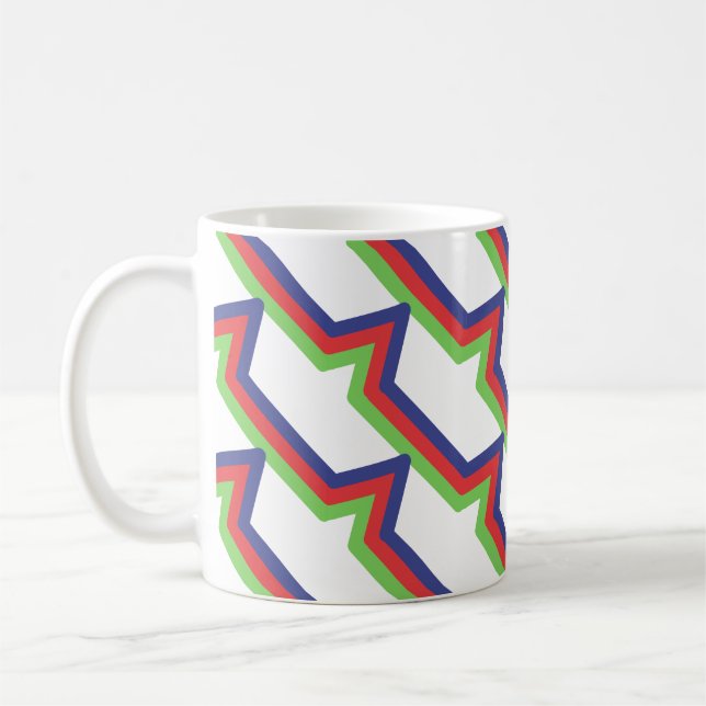 Red Grönt Blue Stripe Kaffemugg (Vänster)