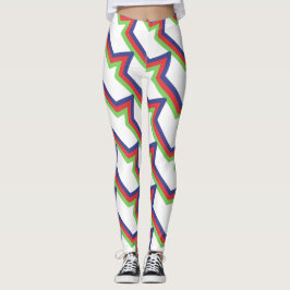 Red Grönt Blue Stripe Leggings