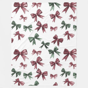Red Grönt Bows-jul Fleecefilt