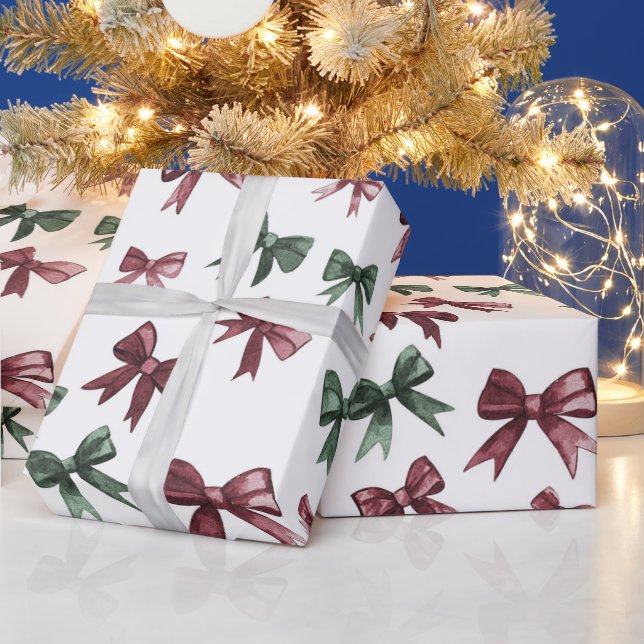 Red Grönt Bows-jul Presentpapper (Helgdagar)