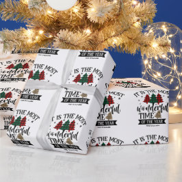 Red & Grönt Buffalo Play Mönster God jul Presentpapper