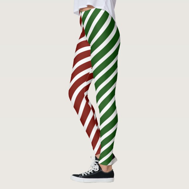 Red & Grönt Candy Rand Leggings (Vänster)