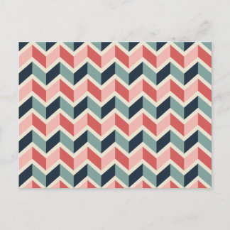 Red Grönt Chevron Mönster Geometric Design Färg Vykort
