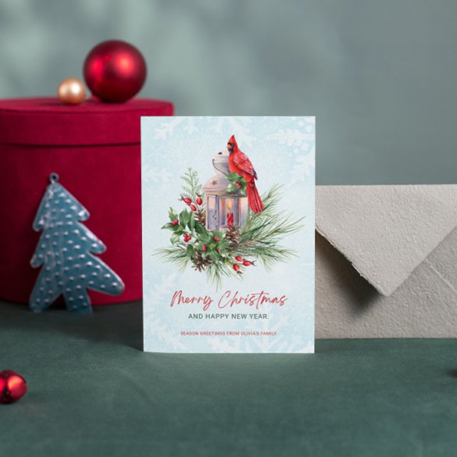 Red Grönt Classic kardinal Bird God jul Inbjudningar (Skapare uppladdad)