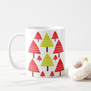 Red Grönt Cute Julgran Kaffemugg
