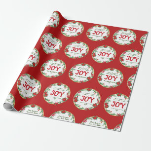 Red Grönt Family Namn Wandey Joy Vintage God jul Presentpapper