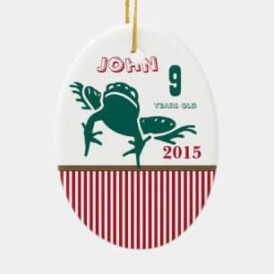 Red & Grönt Frog Rand Photo Ornament