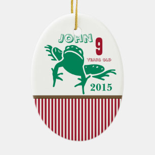Red & Grönt Frog Rand Photo Ornament