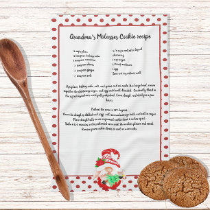 Red Grönt Gnome Julgran Recipe keepsakit Kit Kökshandduk