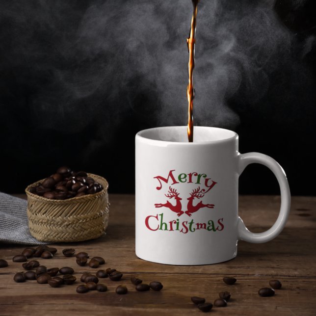 Red Grönt God jul rener Kaffemugg (Skapare uppladdad)
