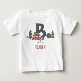 Red Grönt Grått Child's Initial Alphabet jul T Shirt