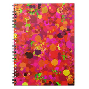 Red Grönt Guld & Rosa Dots Colorful Mönster Anteckningsbok Med Spiral