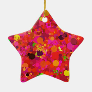 Red Grönt Guld & Rosa Dots Decorative Ornament