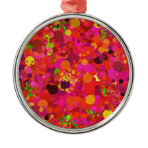 Red Grönt Guld & Rosa Dots Decorative Ornament