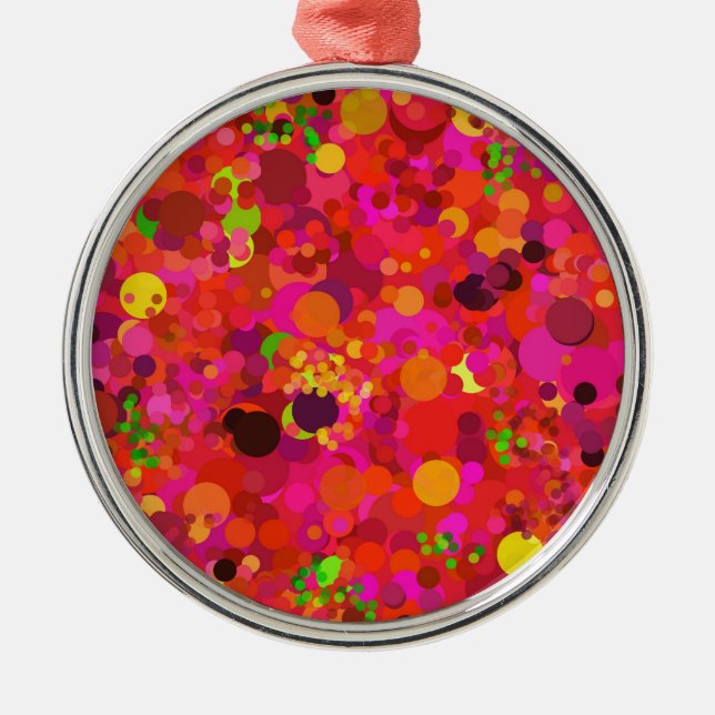 Red Grönt Guld & Rosa Dots Decorative Ornament (Framsidan)