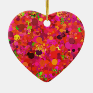 Red Grönt Guld & Rosa Dots dekorativ ornament