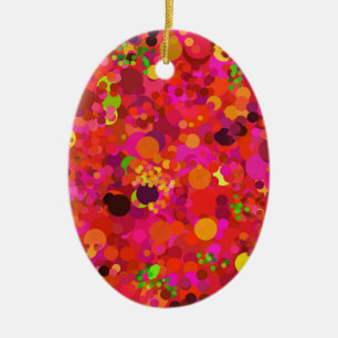 Red Grönt Guld & Rosa Dots Modern Ornament