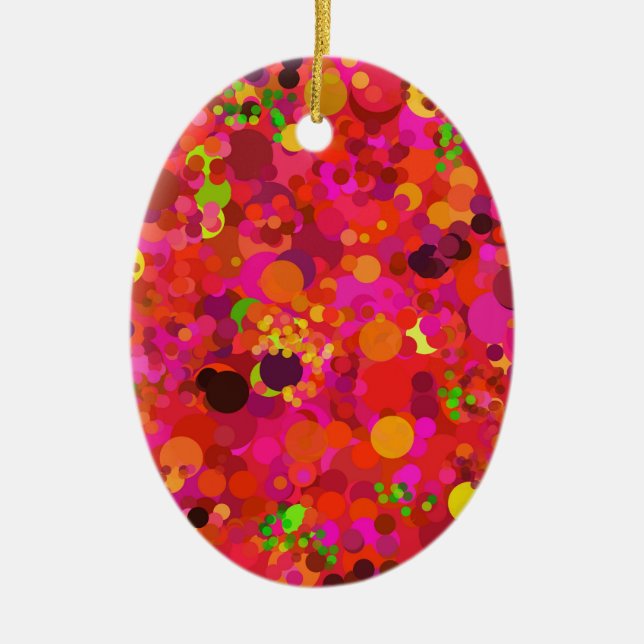Red Grönt Guld & Rosa Dots Modern Ornament (Framsidan)