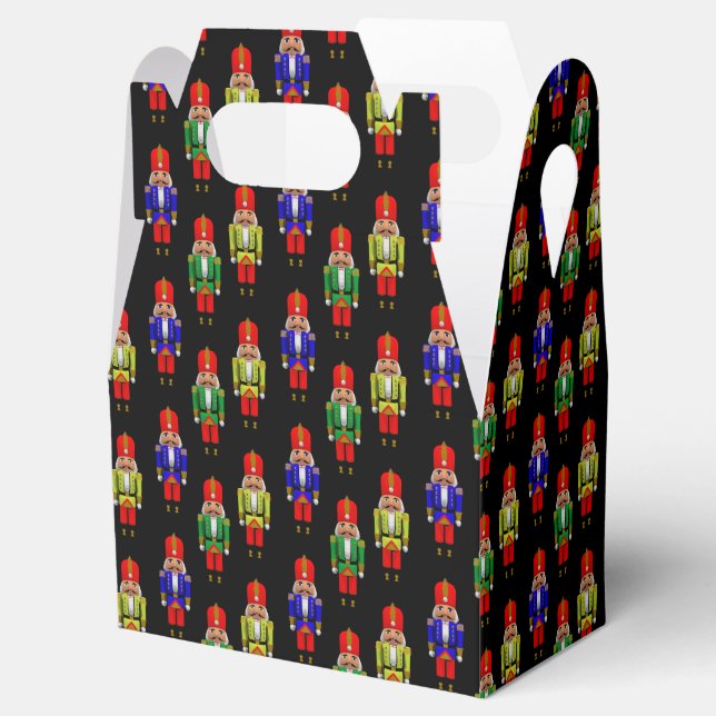 Red Grönt Gult Nutcracker Tiled Mönster Presentaskar (Öppnad)