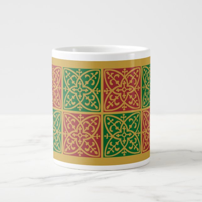 Red Grönt Helgdag Gothic Jumbo Mugg (Framsidan)