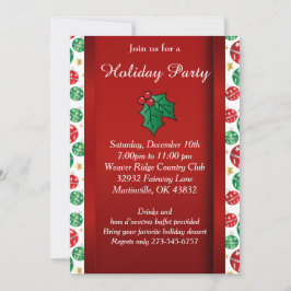 Red Grönt-Helgdag Jul Inbjudningar